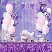 Palloncini rosa e viola, 30 pezzi da 10 pollici palloncini in lattice rosa e bianco, palloncini in alluminio metallizzato viola con paillettes per decorazioni di feste di compleanno, baby shower, matrimonio, anniversario, festival e servizi fotografici - 18 YEARS - Visualizzare 4