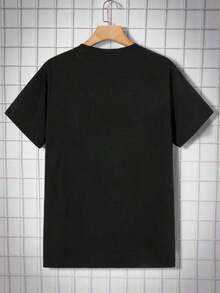 T-shirt da uomo a maniche corte con scollo rotondo in maglia nera Fenqiro, stile anni 2000 - nero - Visualizzare 2