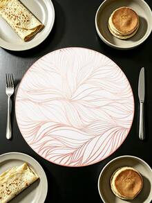6/120pcs, Gold Round Leaf PVC Placemats, Waterproof & Oil-Resistant Tabletop Decor Mats, Washable Tableware Mats, Non-Slip & Odorless Western Dining Mats, Suitable For Restaurants, Cafes, Homestays, Perfect For Holidays, Parties, Gatherings, Birthdays, Weddings, Dinner Parties - Multicolor - View 17