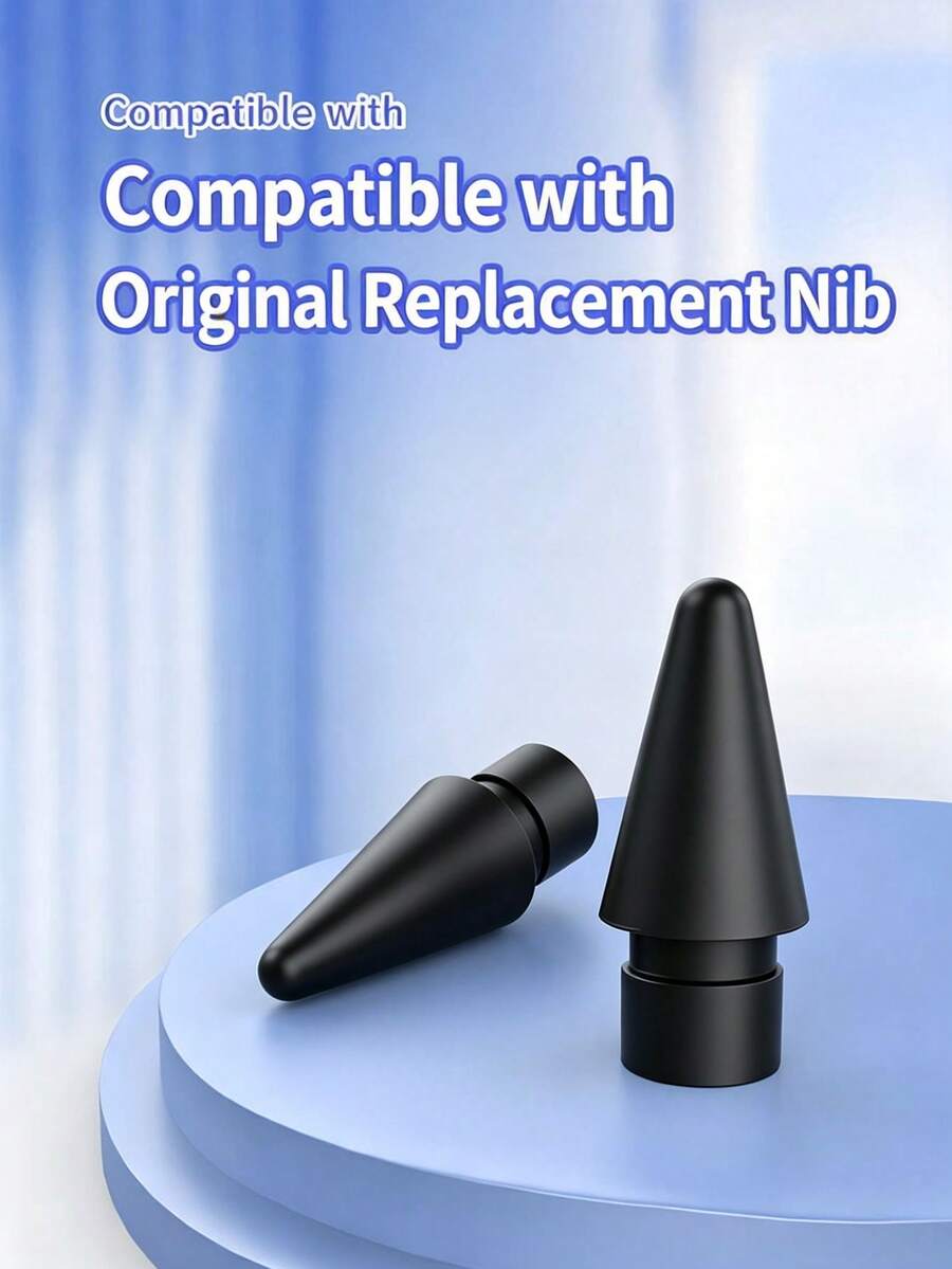 Eight Nibs Packed In A Transparent Box. Replacement Tip Compatible With Apple Pencil 1st/2nd Generation Stylus Nib Special Tip For IPad Stylus Capacitive Pen - Black - View 1