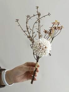 1/2/60件人造菊花花束 - 仿真乾燥花球設計 - 適合辦公室、花瓶、居家、桌面裝飾、訂婚與婚禮裝飾 - 咖啡粉 - 查看 2