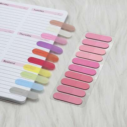1pc Gradient Color Sticky Notes, Transparent Memo Pads, Student Reading & Writing Marker Stickers, 200 Sheets, Round Shape