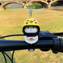 Adornos de bicicleta, figuritas de gatos pequeñas montadas en el coche, decoraciones para vehículos eléctricos y motocicletas, cascos de helicóptero de bambú, elec - 1 - Ver 11