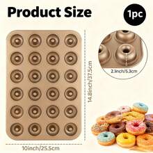 12/24 Cavity Mini Fluted Donut Cake Mold, Non-Stick Carbon Steel Cake Mold, Mini Pound Cake Mold, Suitable For Cupcakes, Donuts, Cornbread, Brownies, Jelly - Gold - View 12