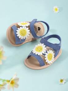 Cute Open Toe Sandals Suitable For Girls & Toddlers, Breathable Lightweight Non-Slip For Indoor & Outdoor Wear, Spring/Summer - Blue - View 12