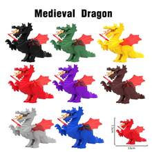 MOC creativo Medieval dragón Caballeros modelo figuras de acción bloques de construcción colección de ladrillos Brinquedos juguetes para niños regalos - Conjunto 33 - Ver 1