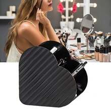 Makeup Brush Holder, Pencil & Lipstick Organizer, Desktop Pen Cup, Bedside Remote Control & Glasses Holder, Diagonal Slot 4-Grid Design, Heart-Shaped Pen Cup & Lipstick Organizer - Multicolor - View 12