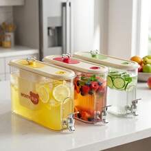 1pc Transparent Plastic Kettle With Faucet&Filter, Large Capacity Refrigerator Cold Water Kettle, DIY Fruit Tea, Beverage Container, Reusable Teapot, Suitable For Drinking Utensils In Homes, Kitchens, Offices,Camping - Multicolor - View 3