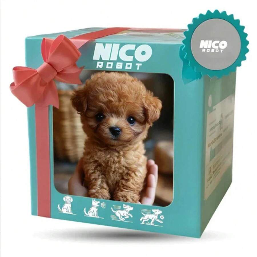 2025 Cachorro de peluche para caminar y ladrar, juguete eléctrico realista para mascotas con 10 sonidos, regalo de compañero para niños para Navidad de 3 años o más, mascota virtual - B - Ver 1