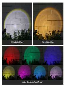 1 pieza Luces solares de foco, 9 LED IP65 a prueba de agua, luces decorativas de jardín 2 en 1, 3 modos de iluminación, lámparas para exteriores para jardín, patio, entrada de vehículos, sendero - multicolor - Ver 6