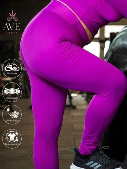 Legging Empina Bumbum Cintura Alta Plus Size Poliamida Fitness Academia Moda Feminina