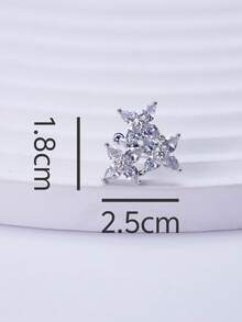 1 pieza Elegante Orejera con Circonita en Forma de Estrella, Diseño de Nicho Elegante, Estilo Elegante para Ir al Trabajo - Dorado - Ver 4