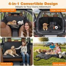 YVDKL Pet Dog Seat Cover, Waterproof Seat Cover, Hammock 600D Heavy-Duty Scratch Resistant Anti Slip Durable Soft Backrest Cover, Suitable For Cars, Trucks, And SUVs - Black - View 6