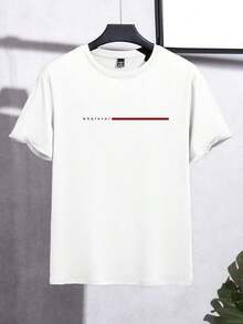 playeras de hombreNEOREFINED Camiseta de manga corta con cuello redondo y estampado de letras casual para hombres, estilo de los 2000 - Blanco - Ver 3