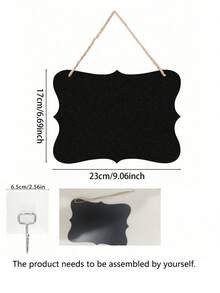 Pizarra colgante de doble cara con cuerda, pizarra de borrado vintage, adecuada para boda, cocina, decoración del hogar, artesanía para boda y hogar - A - Ver 8
