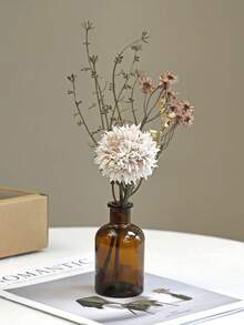 1/2/60件人造菊花花束 - 仿真乾燥花球設計 - 適合辦公室、花瓶、居家、桌面裝飾、訂婚與婚禮裝飾 - 咖啡粉 - 查看 5