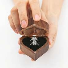 2-Slot White Heart-Shaped Personalized Jewelry Box With Transparent Lid, Suitable For Proposal, Engagement, Wedding, Anniversary - Black - 2 Slots. - View 8