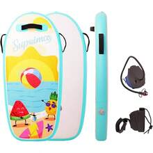 Inflatable Boogie Board, Bodyboard - Lightweight PVC Core Boogie Boards Beach Pool, Foldable With Wrist Straps, Surfing Gear Teens And Adults - Default - View 1