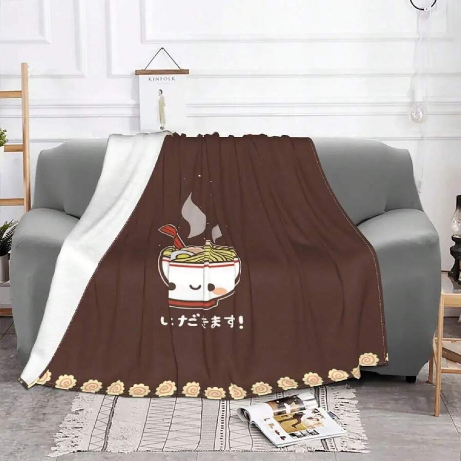 Maruchan Funny Blanket Summer Flannel Delicacy Food Noodle Cartoon Soft Throw Blanket For Bedding Travel Plush Thin Quilt - 1 - 查看 1