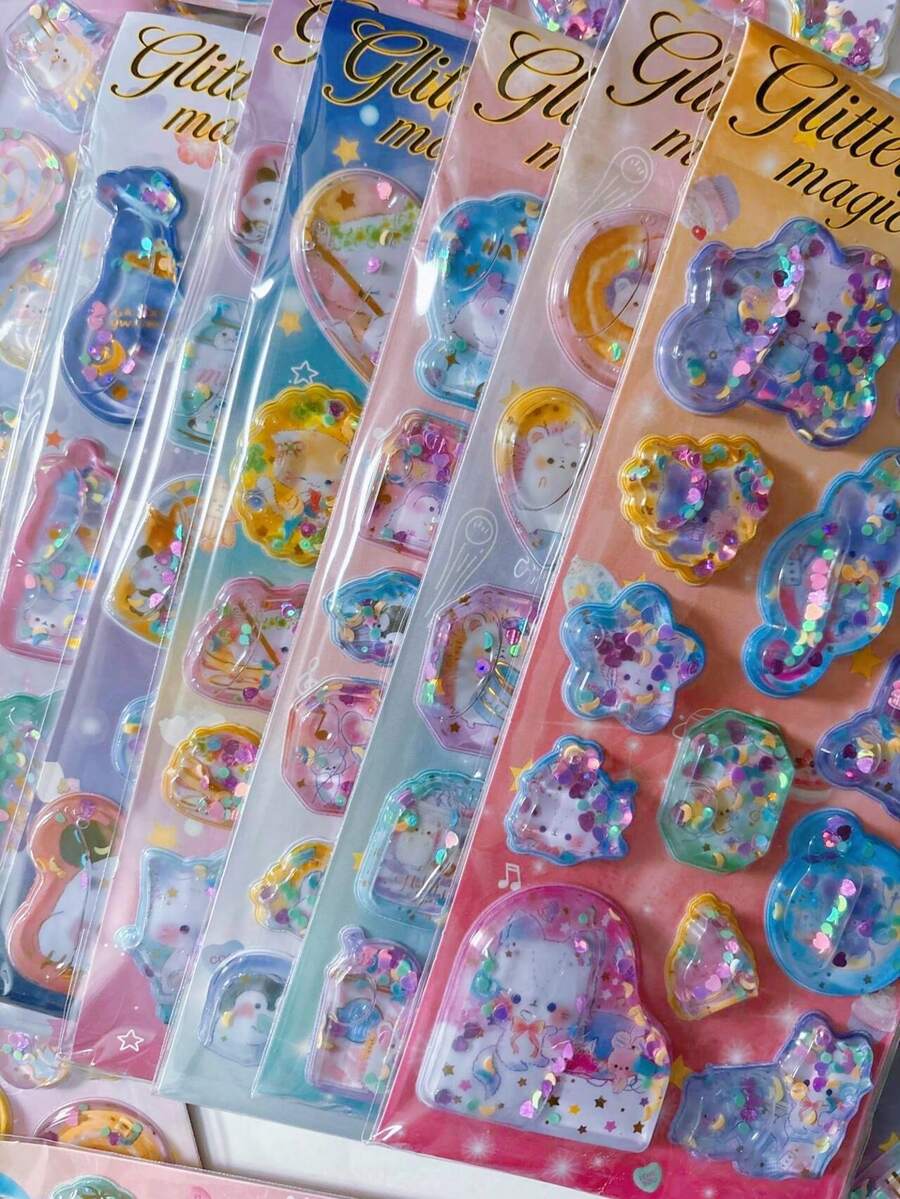 3D Foam Cup Stickers - Cute Cartoon Water Bottle Stickers - Student Notebook And Diary DIY Stationery - Waterproof Adhesive