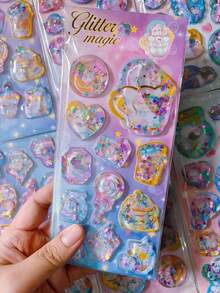 3D Foam Cup Stickers - Cute Cartoon Water Bottle Stickers - Student Notebook And Diary DIY Stationery - Waterproof Adhesive - Multicolor - View 16