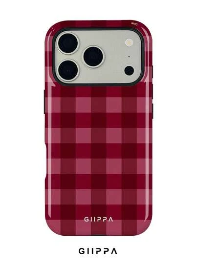 1 Piece Retro Burgundy, Deep Pink, Light Pink Checkerboard Pattern Phone 17 Pro Max Case, Compatible With Phone 16 Pro Max, 15 Pro Max, 14 Pro Max, Korean Stylish And Interesting Phone Case, Also Fits 11/12/13/14/15/75 Pro Max Plus, Elegant Design Suitable For Both Men And Women, Ideal Gift For Girlfriend On Christmas, Valentine's Day, Easter, Wedding Season And Birthday