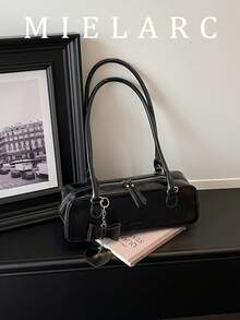 Korean Style Casual Retro Underarm Bag For Women, New Fashion Chic Handbag, Shoulder Bag For Work & Commute - Black - View 2