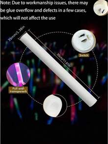 20Pcs/Set LED Glow Sticks, Suitable For Parties, Weddings, Birthdays, Christmas, And Halloween. Battery Operated, Perfect For Creating A Vibrant Party Atmosphere, Essential For Celebrations | Light-Up Accessories | Functional Lighting (Flat But Can Bounce, Do Not Buy If This Bothers You) - View 3