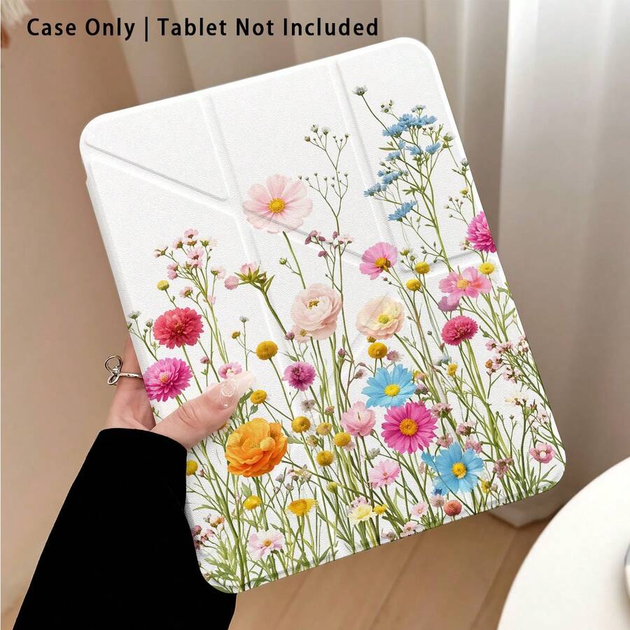 Ốp bảo vệ máy tính bảng bằng acrylic pha lê họa tiết hoa, có chân đế, tương thích với Samsung A9/A9+/S9/S9FE/A11/A11+/S11/S10 FE/S10 FE+/S10 Lite, Apple Air 5/6, Honor, Matepad và các dòng máy phổ biến khác. Có thể gập lại chống cong vênh, các góc được gia cố bằng silicon, chức năng tự động bật/tắt màn hình, khe cắm bút tích hợp, chân đế điều chỉnh nhiều góc độ - Bảo vệ hoàn hảo hàng ngày, món quà lý tưởng cho các dịp lễ. - Kiểu 2 - Xem 1