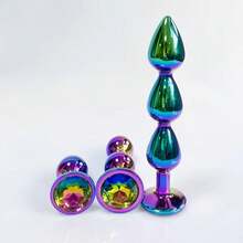 1pc, Metal Anal Plug, Gem Base Butt Plug, Anal Massage Dilatancy Toys, G-Point Massage, Stimulator Anal, Anus Sex Toys For Women And Men - Dazzling - View 4