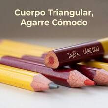 Indra Box Of 10 Triangular Duo Pencils IND-0059N HB/Red Graduation Ergonomic And Functional For Writing And Drawing - Sets - View 4