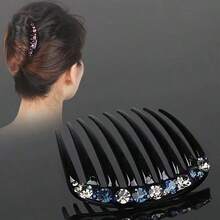 1 buah Sisir Rambut 9 Gigi Premium Bertabur Berlian Imitasi, Jepit Rambut Poni, Aksesori Rambut, Festival, Pesta - Dusty Blue - View 3