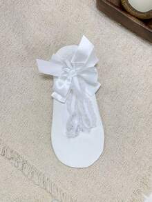 1/5双甜美芭蕾舞鞋风格蕾丝蝴蝶结真丝混纺船袜，春夏新品 - 彩色 - 查看 13