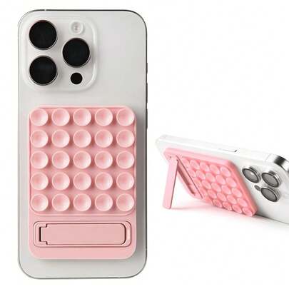 Double-Sided Silicone Suction Phone Stand With Zinc Alloy Handle – 35-Suction Ultra-Strong Grip For Selfies, Videos & Office, Shower-Friendly, Ideal For Video & Photography