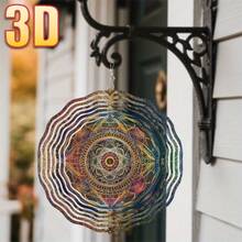 1 pieza Patrón geométrico colorido 3D, 10in*10in con gancho giratorio, 360° Decoración artística dinámica colgante de metal resistente de doble cara para DIY creativo (Colgante no incluido), Estilo aleatorio - A - Ver 2