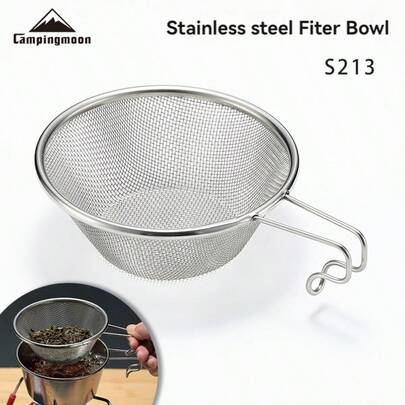  CAMPINGMOON Outdoor Camping Stainless Steel 304 Fine Mesh Strainer Ladle, S213
