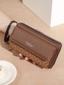 Classic PU Women's Wallet - Double Layer Design With Snap Closure, Zipper Card Slots And Photo Compartment, Long Color Block Wallet Wallet For Women Travel Holiday Essential Teacher Gift Birthday Gift - Multicolor - View 5