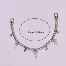 1pc Bag Chain Strap Decor, Star & Bow Pendant Shoulder Bag Accessory, Handbag Hanging Chain, Luggage Decoration, Holiday Gift, Women Bag Charm Accessories Travel Essential Holiday Essential - Silver - View 7