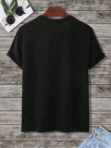 Men's Graphic Letter T-Shirt - Black - View 2