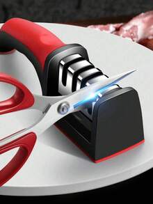 4-Stage Professional Knife Sharpener - Easy Manual Sharpening For Home Use, High-Quality PP And TPR Body, Durable - Multicolor - View 5