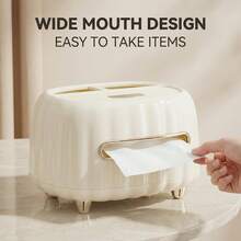 Caja de papel de estilo crema de lujo nórdica, accesorio de lujo para almacenar el control remoto en la mesa de centro de la sala de estar, ¡crea un espacio de vida limpio y ordenado! - Blanco crema - Ver 6