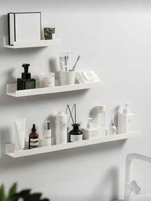 1 Prateleira de Armazenamento Multifuncional Branca, Prateleira Flutuante de Parede (Com Fita Adesiva Forte) - Moderna e Minimalista, Otimiza Espaço, Fácil de Instalar e Desmontar, Sem Deixar Marcas, Prateleira de Exibição, Prateleira Flutuante de Parede, Vitrine, Estante, Quarto, Banheiro, Sala de Estar - Branco - Ver 7