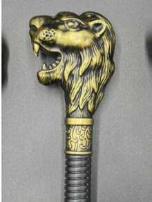 1pc Lion Scepter, 2-Section Detachable, Vintage Style, Fashionable And Elegant, High-End British Gentleman, Festival, Christmas, Halloween, Cosplay, Stage Performance, School And Other Occasions. - Multicolor - View 4