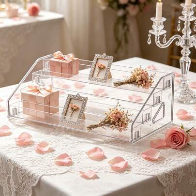 Acrylic Desktop Display Rack, Multi-Layer Storage Rack, Desktop, Makeup Glasses And Jewelry Storage Box, Suitable For Party Desktop, Home Living Room And Office Decoration, Bedside Table Storage, Birthday Gift