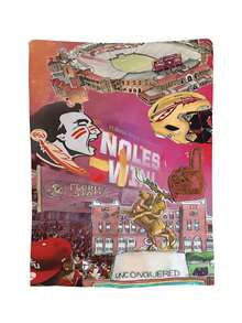 Florida State Merch Seminoles Throw Blanket Warm Blankets Breathable Air Conditioner Blanket For Car Classic Outdoor Blankets For Picnic For All Season - 黑色 - 查看 2