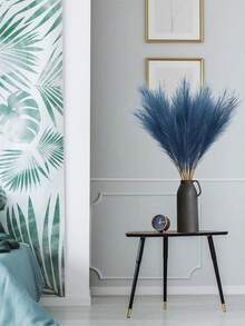 1pc/3pcs/5pcs/6pcs/8pcs/15pcs/20pcs 55cm/97cm Artificial Pampas Grass, Fake Plants Home Decor, Indoor Decoration, Deep Blue Artificial Turf Grass, Real Grass Flower Decor, Large Artificial Grass Branches, Suitable For Living Room Floor Vase Decor, Grass Vase Filler, Floor Vase Filler, Boho Style Home Decor - Dark Blue - View 5