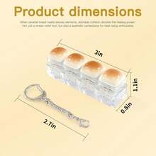Soft Bread Keyboard Keychain Stress Relief Toy Caramel Bread Keyboard Stress Relief Toy - Crisp Sound, Stress-Relieving Clicky Toy Keychain, Quiet Anxiety Toy For Adults Work, Travel, Home - Relieve Anxiety, Improve Focus, Desk Decor, Party Favors, Christmas And Birthday Gifts - Multicolor - View 6