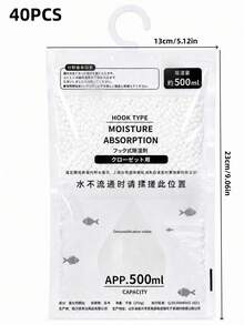 1-40PCS/SET Hanging Moisture Absorber Bag, 500ml Unscented Closet Dehumidifier, Visible Water Collection Desiccant For Wardrobe And Bathroom - Multicolor - View 13