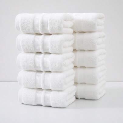 1pc 40cm*70cm Extra Thick & Absorbent, Soft & Skin-Friendly, Non-Shedding Striped Towel With Satin Trim, Ideal For Face Washing, Hair Drying, Spa, Swimming, Gym, Makeup Removal, Bathroom Use