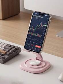 1pc 360° Rotatable Foldable Phone Stand, Minimalist & Multifunctional Design, Portable Folding Structure, Stable & Non-Slip, Easy To Carry & Store, Suitable For Office, Camping & Binge-Watching, Metal Rotating Phone/Tablet Stand Holder - A - View 2